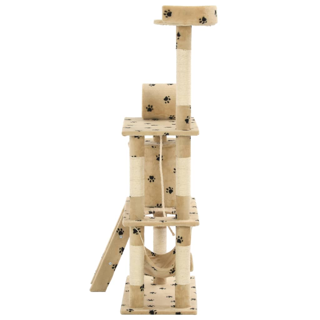Kattenkrabpaal Met Sisal Krabpalen 140 Cm Pootafdrukken Beige