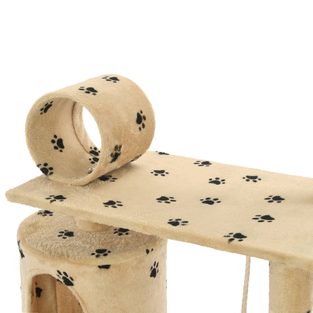 Kattenkrabpaal Met Sisal Krabpalen 140 Cm Pootafdrukken Beige