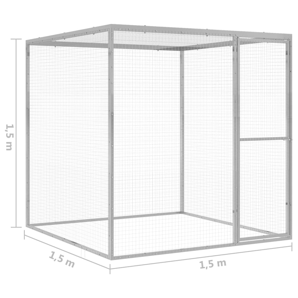 Kattenkooi 1,5X1,5X1,5 M Gegalvaniseerd Staal 1.5 x 1.5 x 1.5 m