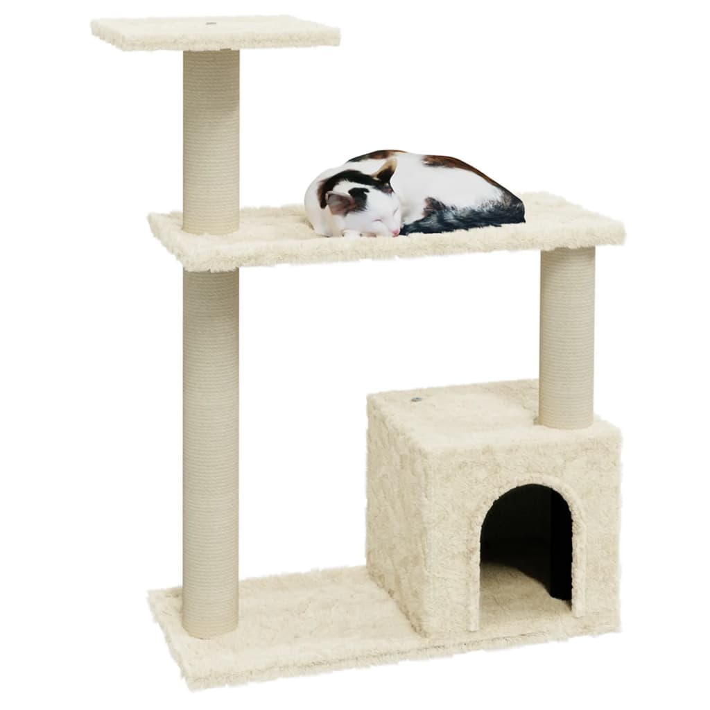 Kattenkrabpaal Met Sisal Krabpalen 70 Cm Crèmekleurig