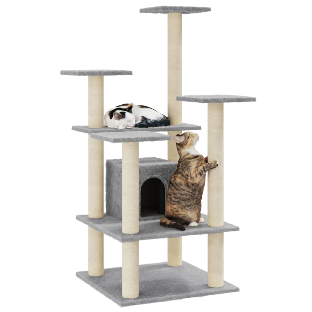 Kattenkrabpaal Met Sisal Krabpalen 110 Cm Lichtgrijs