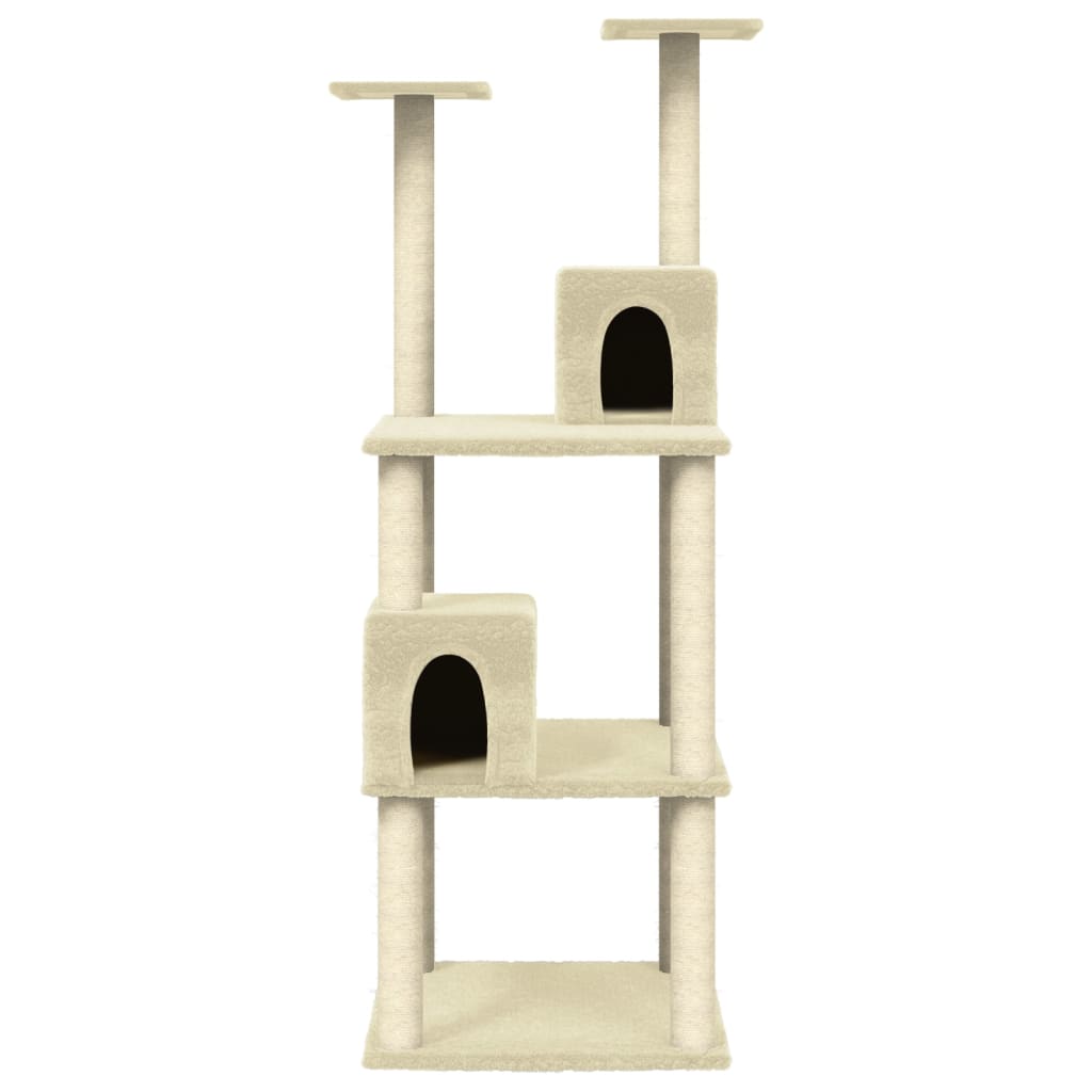 Kattenmeubel Met Sisal Krabpalen 141 Cm Crèmekleurig