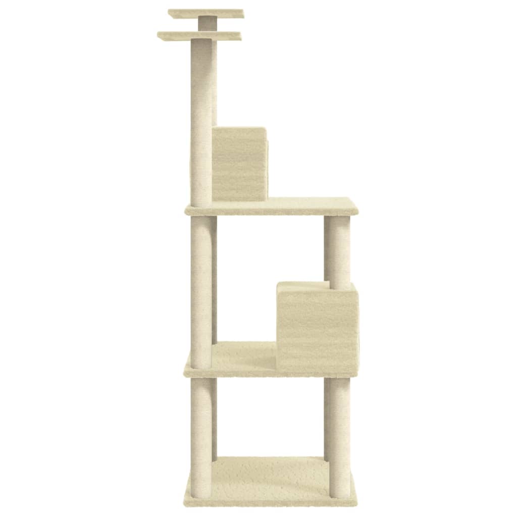 Kattenmeubel Met Sisal Krabpalen 141 Cm Crèmekleurig