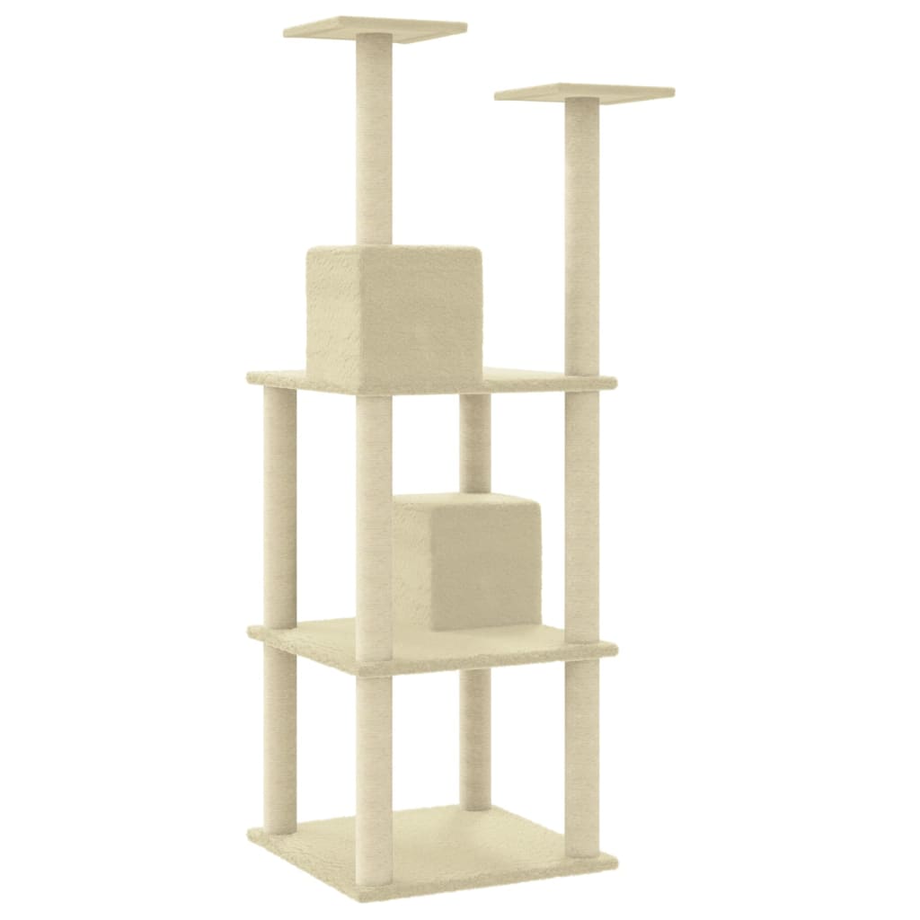 Kattenmeubel Met Sisal Krabpalen 141 Cm Crèmekleurig