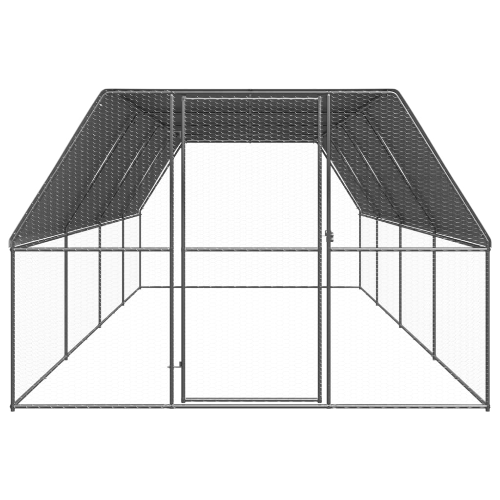Buitenhok Voor Kippen Gegalvaniseerd Staal 3 x 8 x 2 m