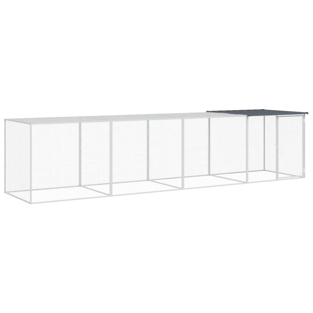 Kippenhok Met Dak Gegalvaniseerd Staal 403 x 98 x 90 cm Antraciet