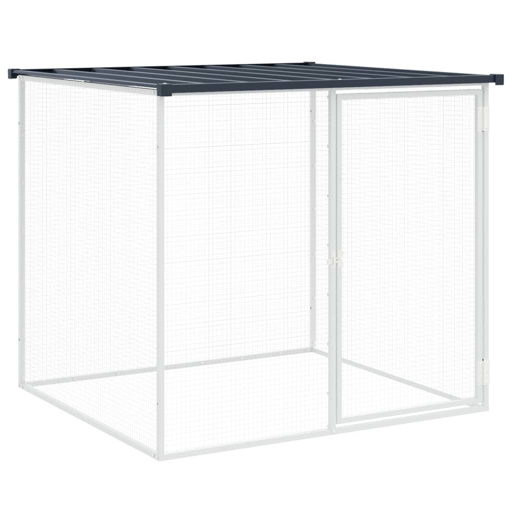 Kippenhok Met Dak Gegalvaniseerd Staal 403 x 98 x 90 cm Antraciet