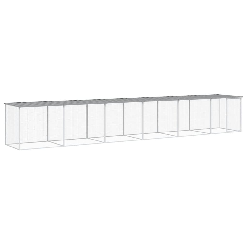 Kippenhok Met Dak Gegalvaniseerd Staal 603 x 98 x 90 cm Lichtgrijs