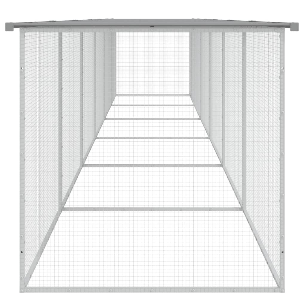 Kippenhok Met Dak Gegalvaniseerd Staal 603 x 98 x 90 cm Lichtgrijs