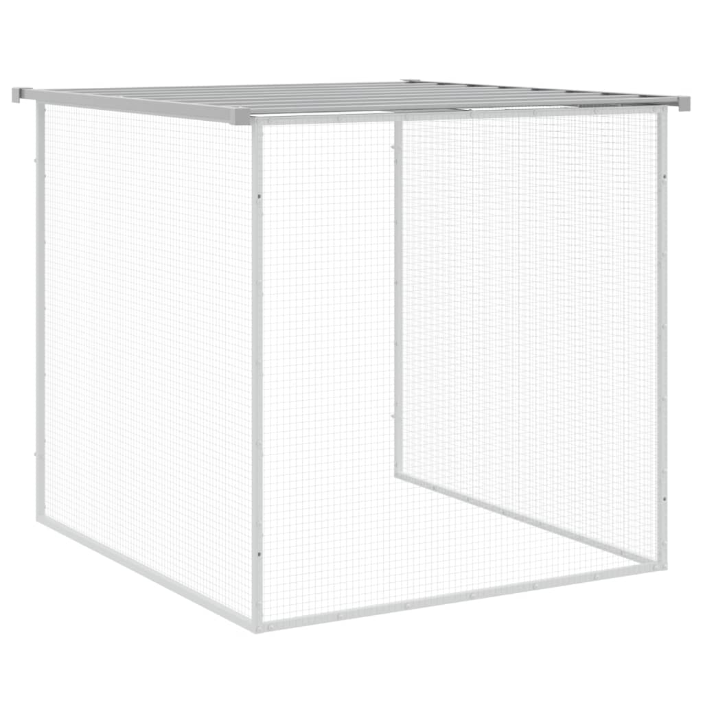 Kippenhok Met Dak Gegalvaniseerd Staal 603 x 98 x 90 cm Lichtgrijs