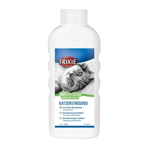 De Trixie Simple 'n' Clean Geurverdrijver Kattenbak Lentefris 750 gr is een 'deodorant' voor de kattenbak, die onaangename geurtjes verwijdert.