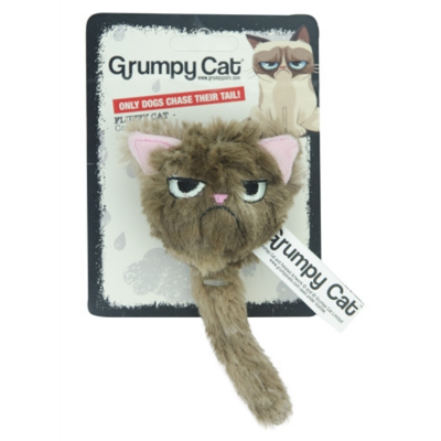 Het Grumpy Cat Fluffy Grumpy Cat Met Catnip 5 cm is een zacht en pluizig kattenspeeltje met rammelend geluid en catnip.