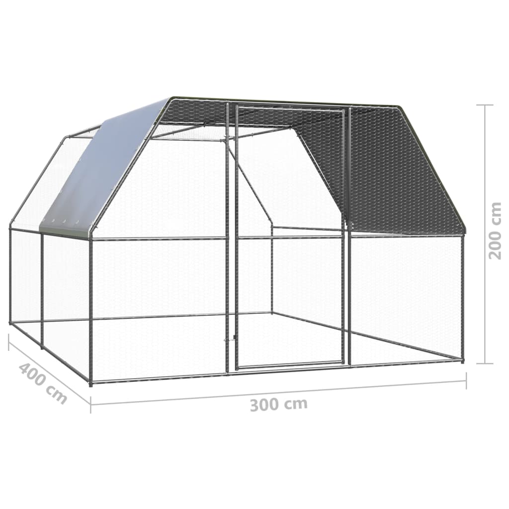 Kippenhok Gegalvaniseerd Staal 3 x 4 x 2 m