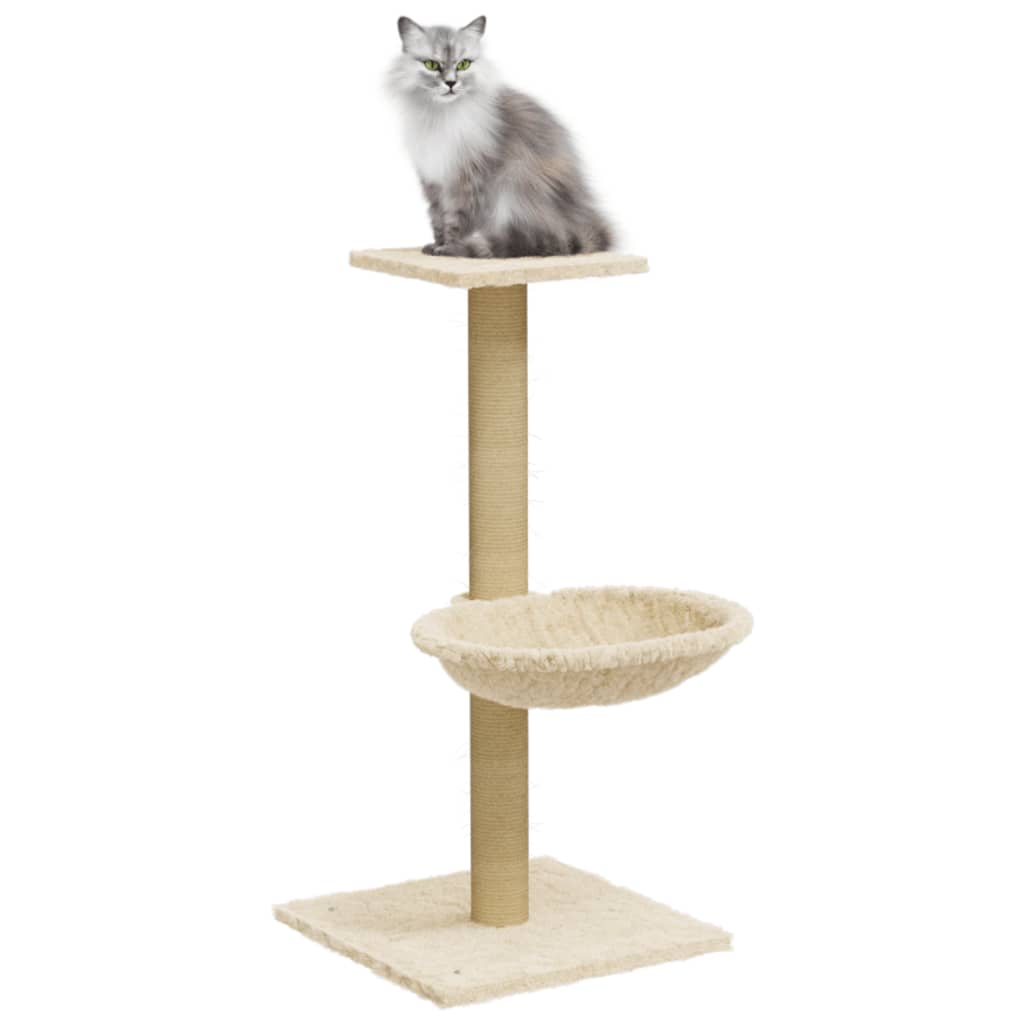 Kattenmeubel Met Sisal Krabpaal 74 Cm Crèmekleurig