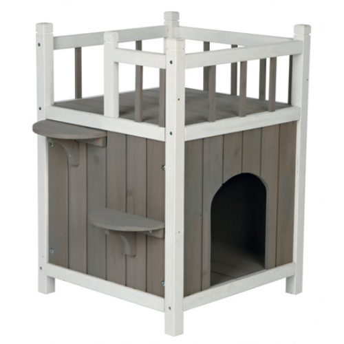 Trixie Kattenhuis Cat's Home Met Balkon Grijs / Wit