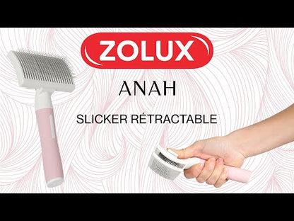 Zolux Anah Slickerborstel Intrekbaar Roze / Wit