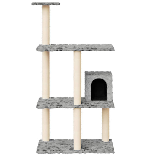 Alles-in-één kattenmeubel: het kattenmeubel heeft meerdere niveaus, waardoor je kat een geweldige compacte plek heeft om te spelen en lichaamsbeweging te krijgen en een warm huisje heeft om een lekker dutje te doen. Het beschikt over een huisje en platforms.