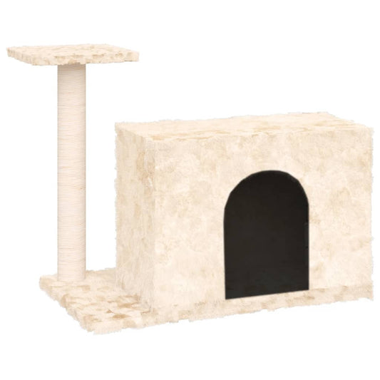 Alles-in-één kattenmeubel: het kattenmeubel heeft meerdere niveaus, waardoor je kat een geweldige, compacte plek heeft om te spelen en lichaamsbeweging te krijgen en een warm huisje heeft om een lekker dutje te doen. Het beschikt over een huisje en een platform.