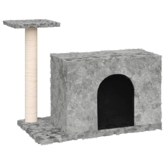 goedkope grijze krabpaal en kattenhuis
