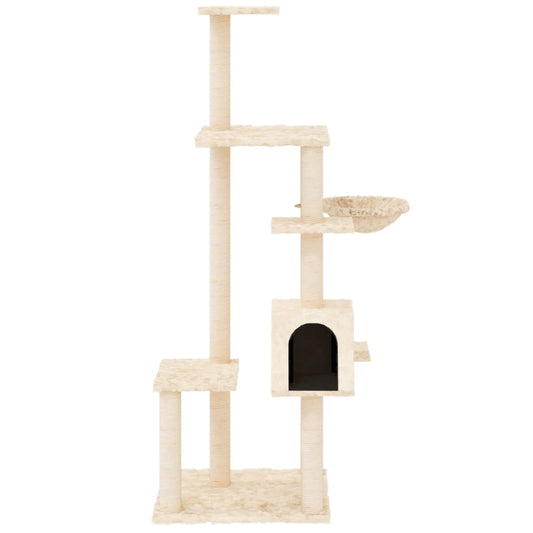 het kattenmeubel heeft meerdere niveaus, waardoor je kat een geweldige compacte plek heeft om te spelen en lichaamsbeweging te krijgen en een warm hui