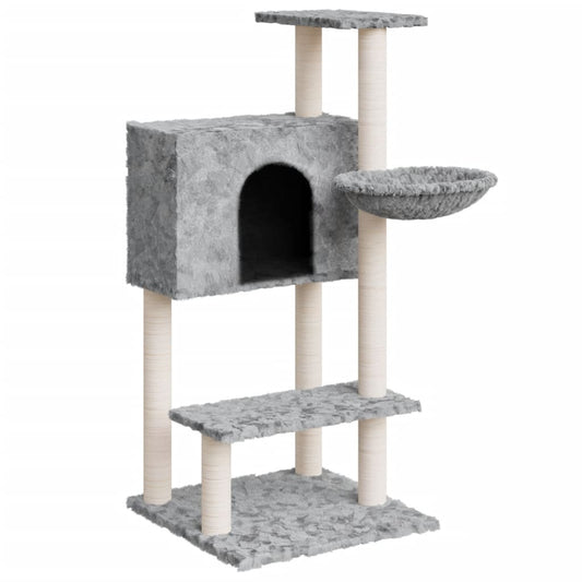 het kattenmeubel heeft meerdere niveaus, waardoor je kat een geweldige compacte plek heeft om te spelen en lichaamsbeweging te krijgen en een warm huisje heeft om een lekker dutje te doen. Het beschikt over een huisje, een mand en platforms.