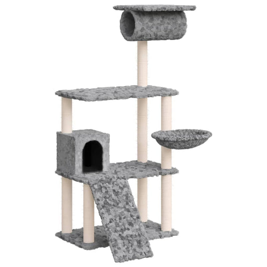 Alles-in-één kattenmeubel: het kattenmeubel beschikt over 1 huisje, 1 hangmandje, 1 tunnel, 1 trapje en platforms, waardoor je katten een perfecte plek hebben om te klimmen, te zitten, te krabben, zich te verstoppen en ook te ontspannen.