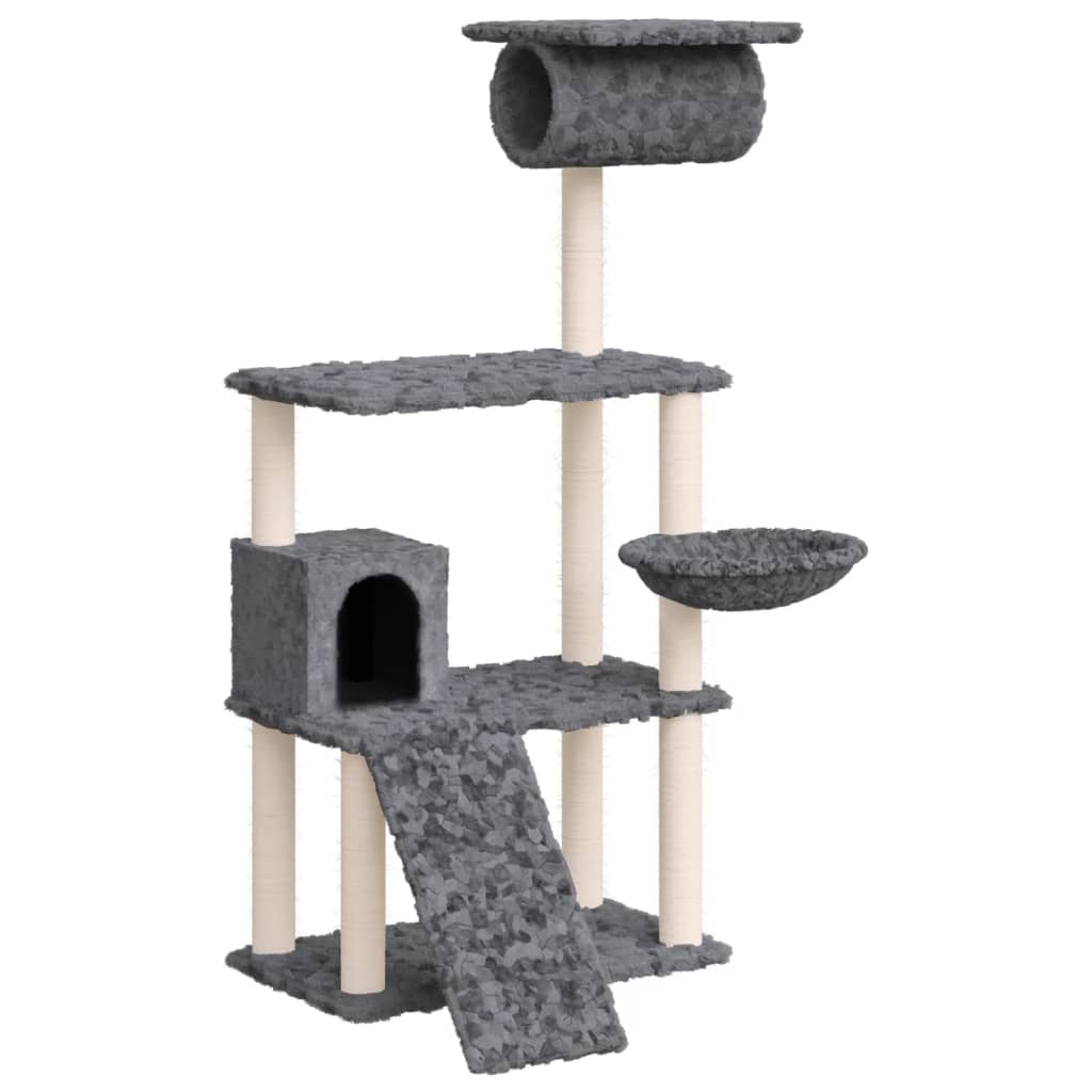 Kattenmeubel Met Sisal Krabpalen 131 Cm Donkergrijs