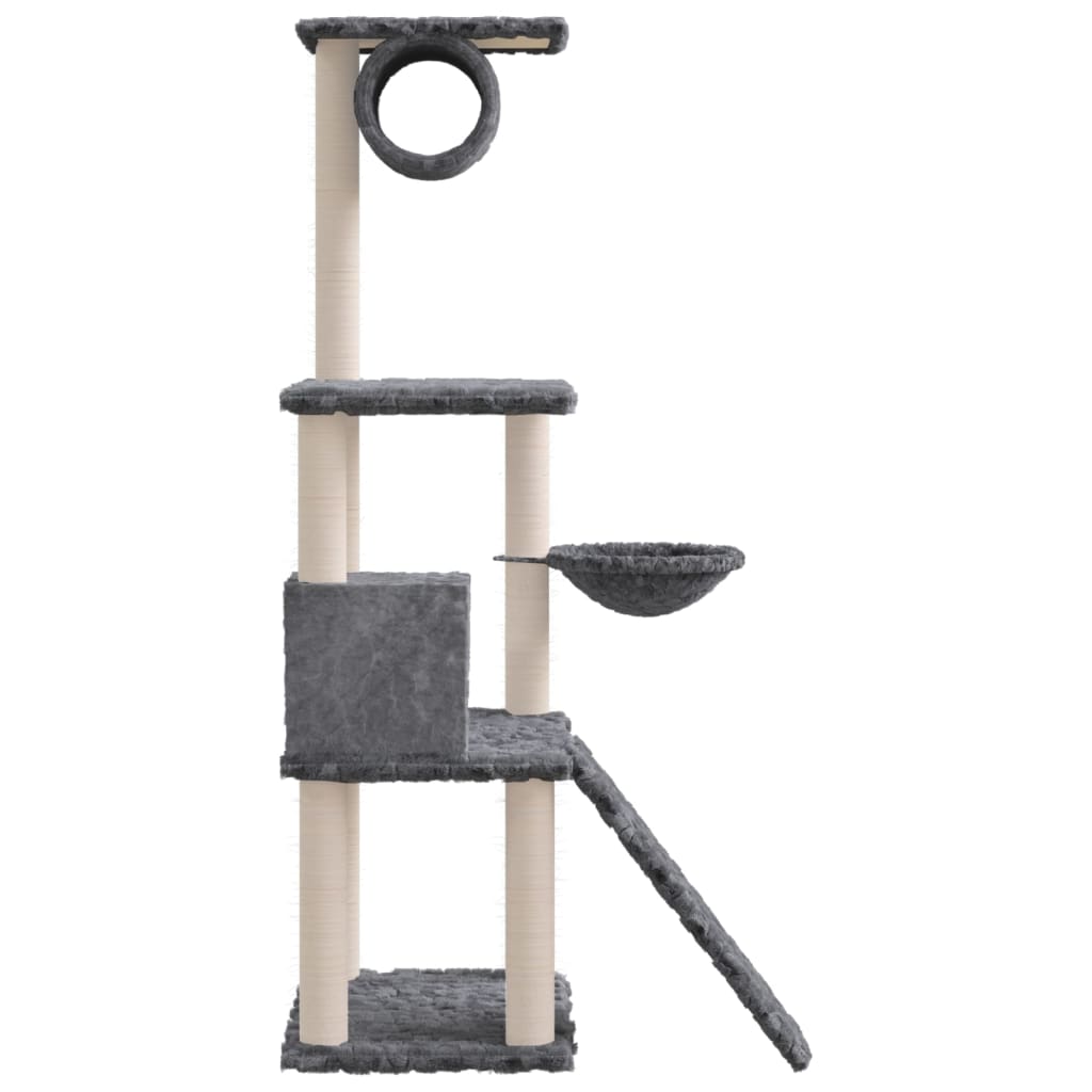 Kattenmeubel Met Sisal Krabpalen 131 Cm Donkergrijs