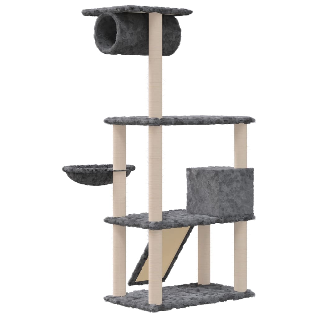 Kattenmeubel Met Sisal Krabpalen 131 Cm Donkergrijs