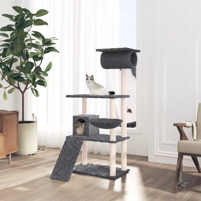 Kattenmeubel Met Sisal Krabpalen 131 Cm Donkergrijs
