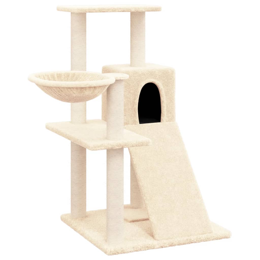 het kattenmeubel beschikt over 1 huisje, 1 hangmandje, 1 trapje en platforms, waardoor je katten een perfecte plek hebben om te klimmen, te zitten, te krabben, zich te verstoppen en ook te ontspannen.