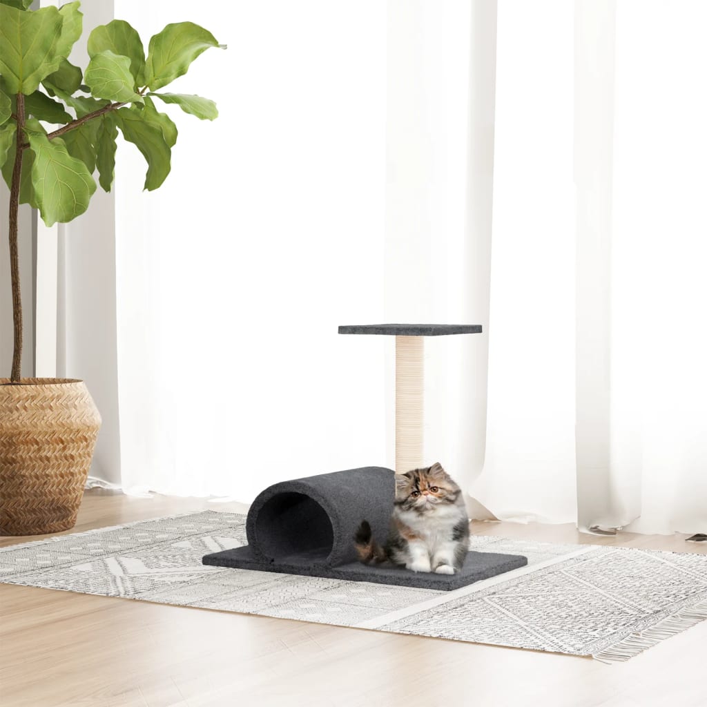 Kattenmeubel Met Tunnel 60X34,5X50 Cm Donkergrijs
